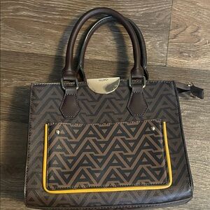Aldo Geometric Brown and Yellow Tote